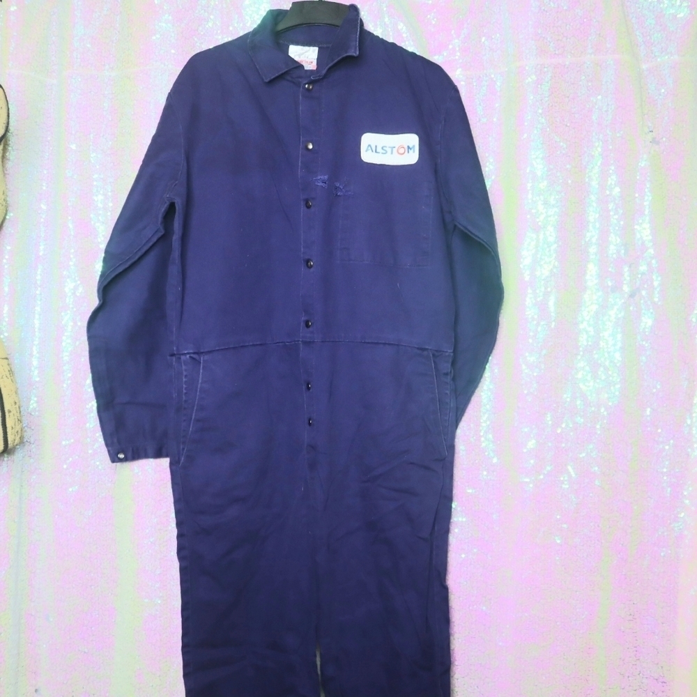 BLUE VIOLET COVERALLS L Steel Grip Canvas Twill Cotton Work Utility Mechanic - Picture 9 of 10